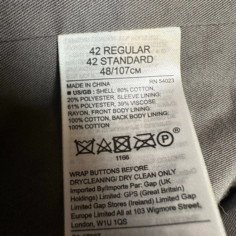 Banana Republic Slim Fit Cotton Blend Italian Fabric Grey Blazer Sport Coat 42R